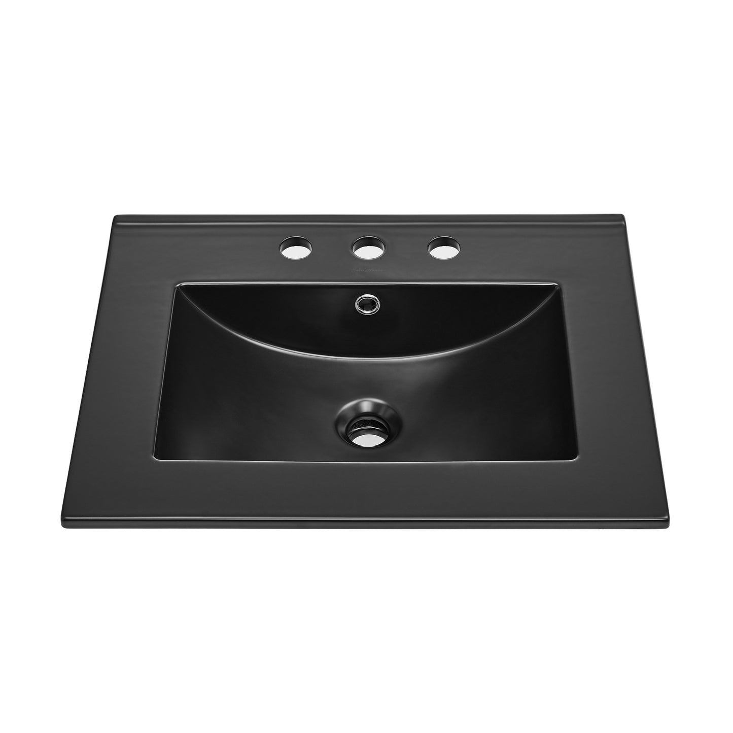 Swiss Madison, 24" Ceramic Vanity Top with 8" Widespread Faucet Holes in Matte Black