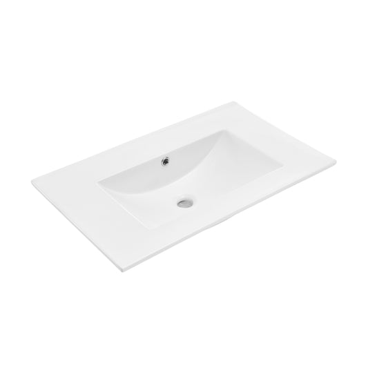 Swiss Madison, 30" Zero Hole Vanity Sink Top in Glossy White