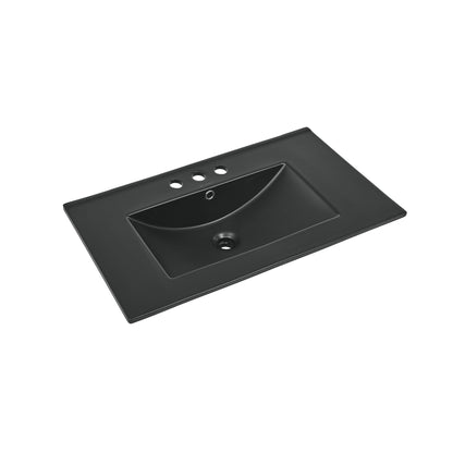 Swiss Madison, 30" 3-Hole Centerset Vanity Sink Top in Matte Black