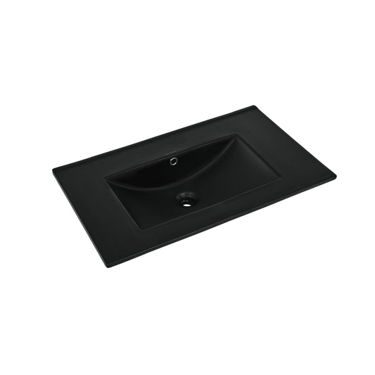 Swiss Madison, 30" Zero Hole Vanity Sink Top in Matte Black