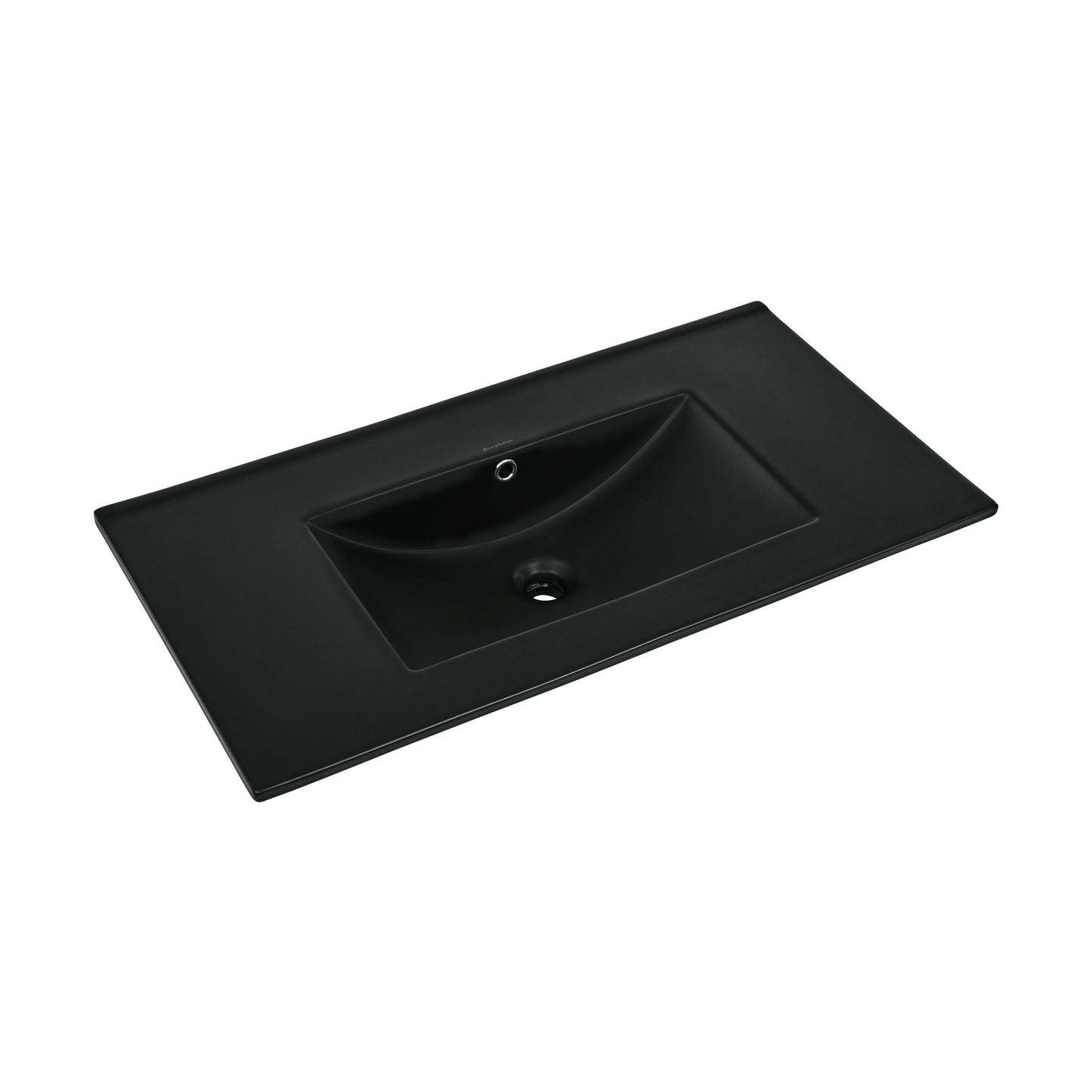 Swiss Madison, 36" Zero Hole Vanity Sink Top in Matte Black