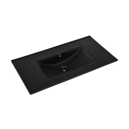 Swiss Madison, 36" Zero Hole Vanity Sink Top in Matte Black
