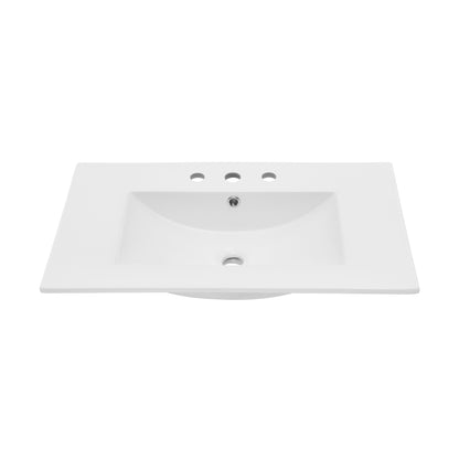 Swiss Madison, 30" 3-Hole Widespread Vanity Sink Top in Glossy White