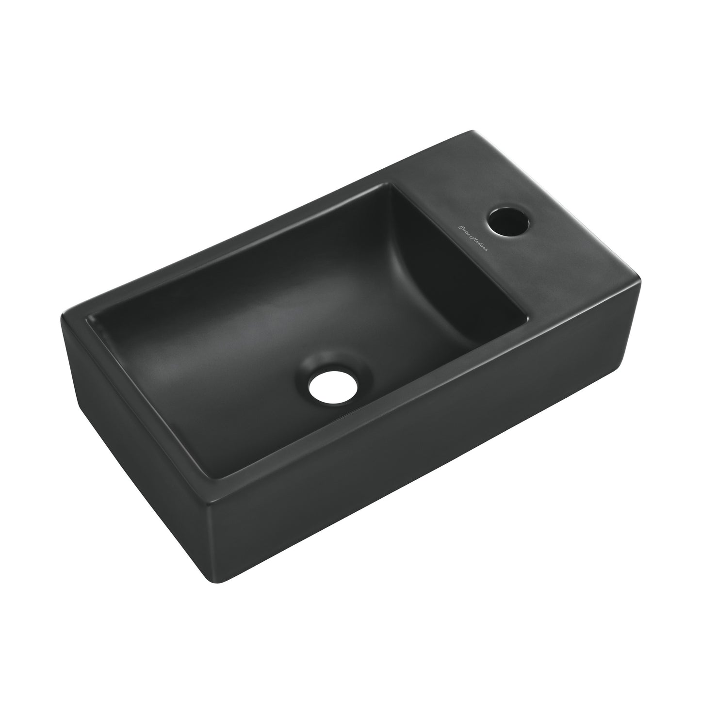 Swiss Madison, 18 inch Ceramic Vanity Sink Top in Matte Black