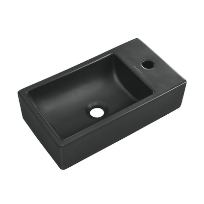 Swiss Madison, 18 inch Ceramic Vanity Sink Top in Matte Black