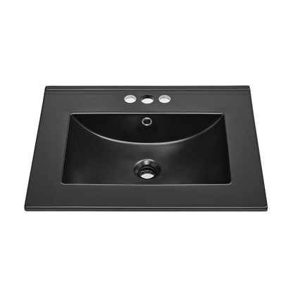 Swiss Madison, 24" 3-Hole Centerset Vanity Sink Top in Matte Black
