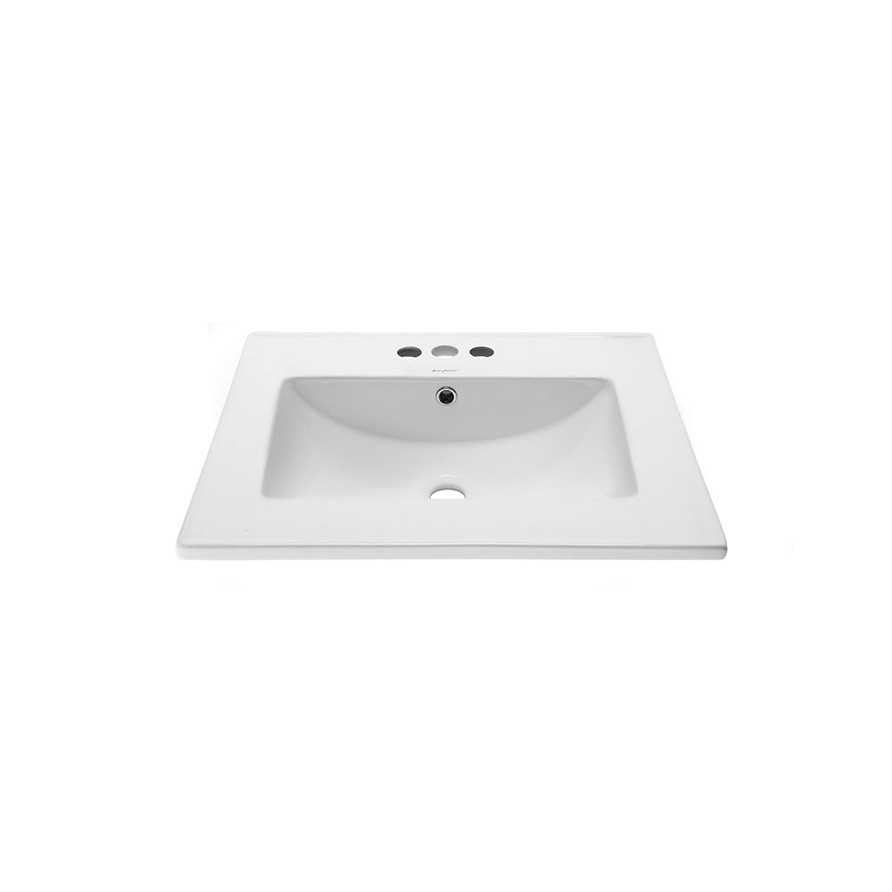 Swiss Madison, 24" 3-Hole Centerset Vanity Sink Top in Glossy White