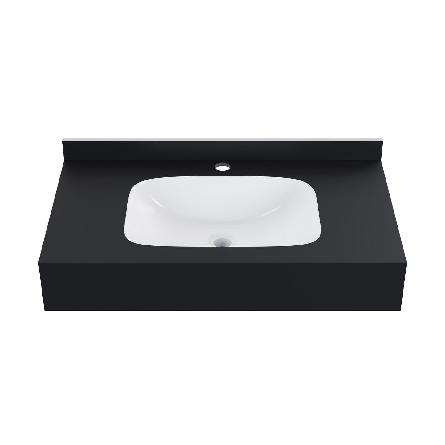 Swiss Madison, Avancer 36'' Wall Mount Sink In Black Marquina