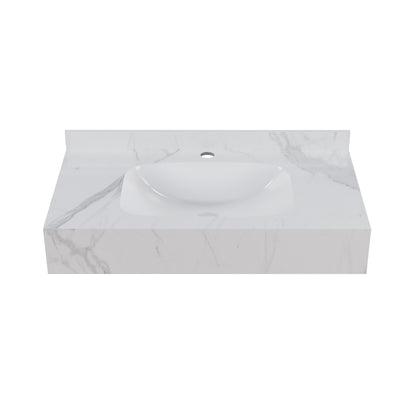 Swiss Madison, Avancer 36'' Wall Mount Sink In White Marble