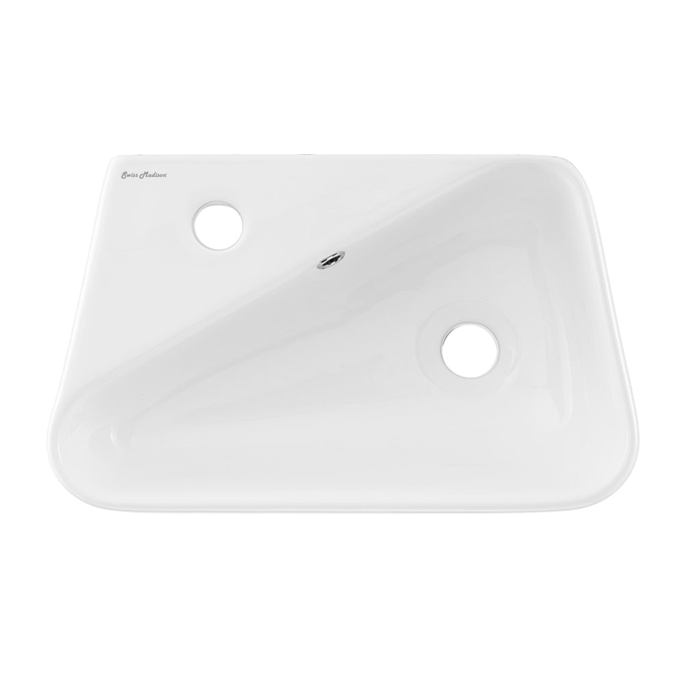Swiss Madison, Plaisir 18 x 11 Ceramic Wall Hung Sink with Left Side Faucet Mount