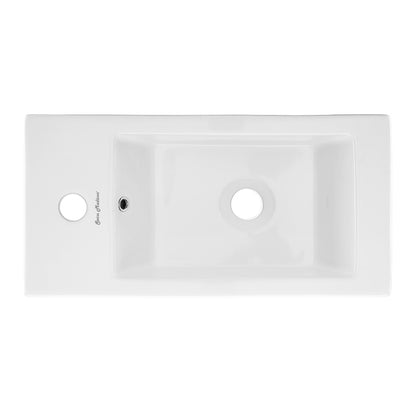 Swiss Madison, Voltaire 19.5 x 10 Rectangular Ceramic Wall Hung Sink with Left Side Faucet Mount