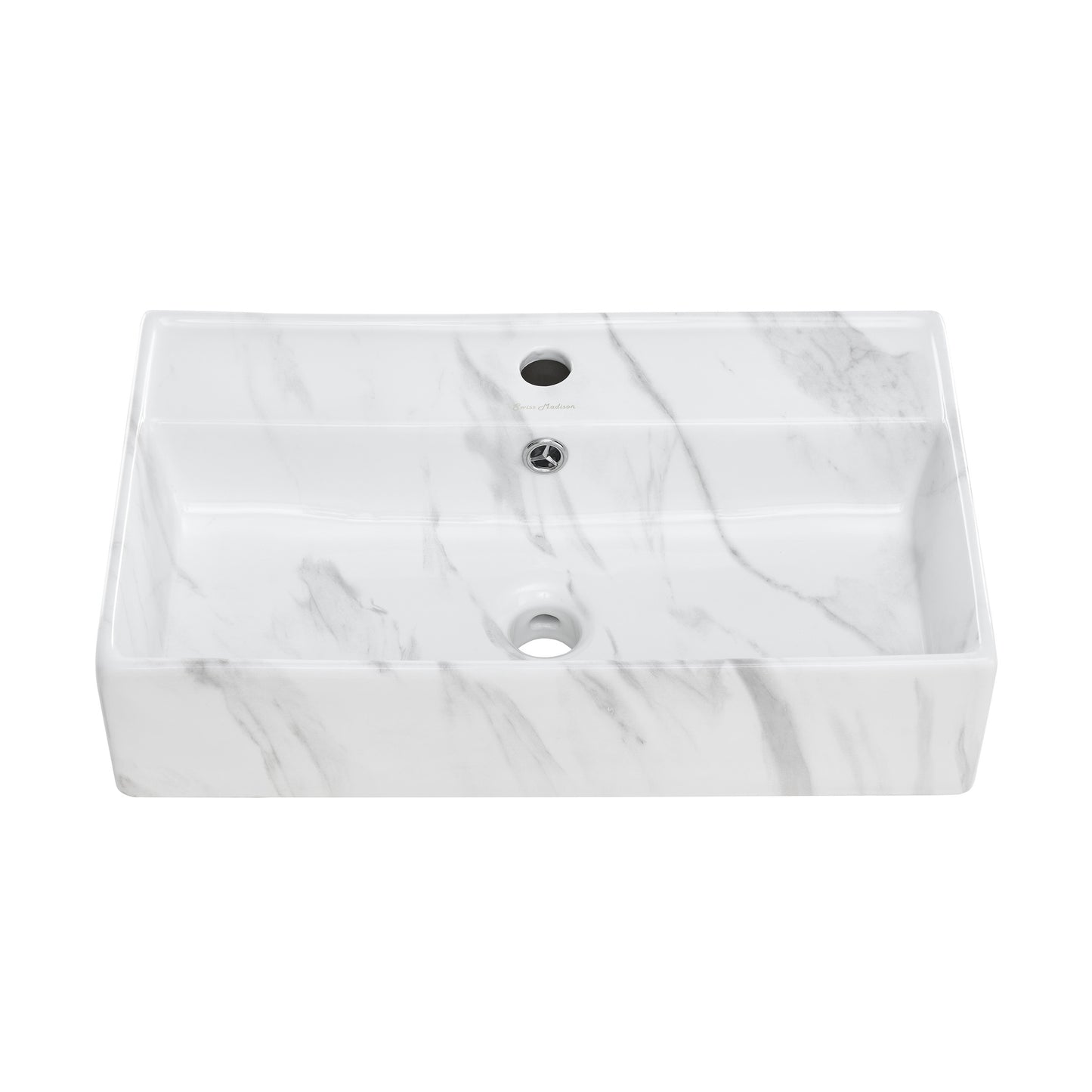 Swiss Madison, Claire 22" Rectangle Wall-Mount Bathroom Sink in White Marble
