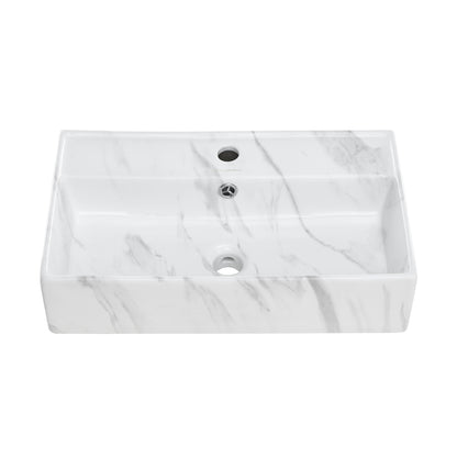 Swiss Madison, Claire 22" Rectangle Wall-Mount Bathroom Sink in White Marble