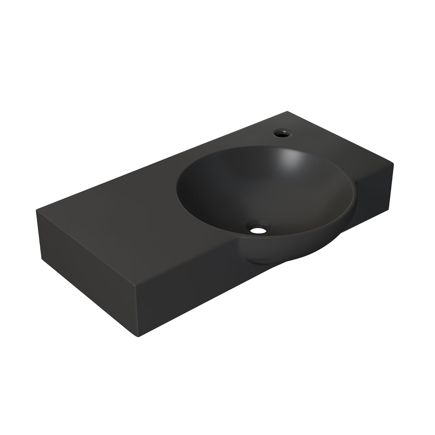 Swiss Madison, Chateau 30" Right Side Faucet Wall-Mount Bathroom Sink in Matte Black