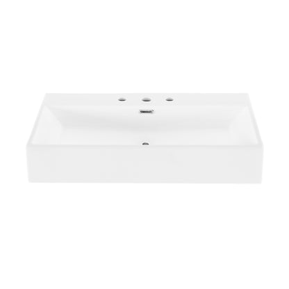 Swiss Madison, Claire 30" Rectangle Wall-Mount Bathroom Sink with 8" Widespread Holes