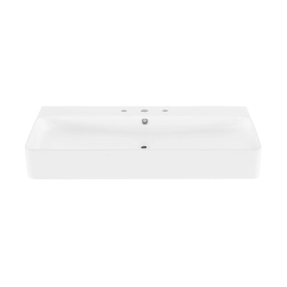 Swiss Madison, Carre 36" Wall-Mount Bathroom Sink with 8" Widespread Holes