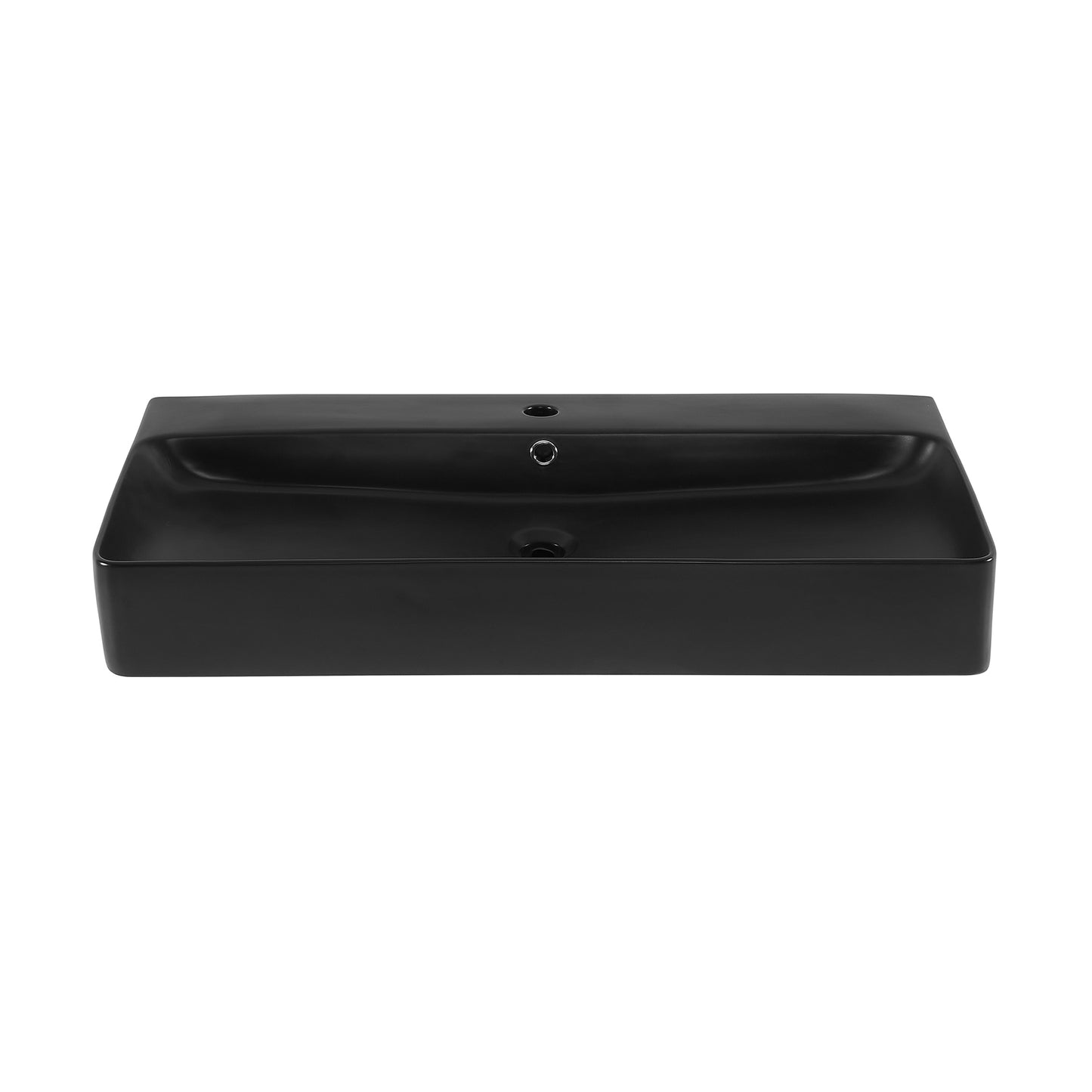Swiss Madison, Carre 36"  Rectangle Wall-Mount Bathroom Sink in Matte Black
