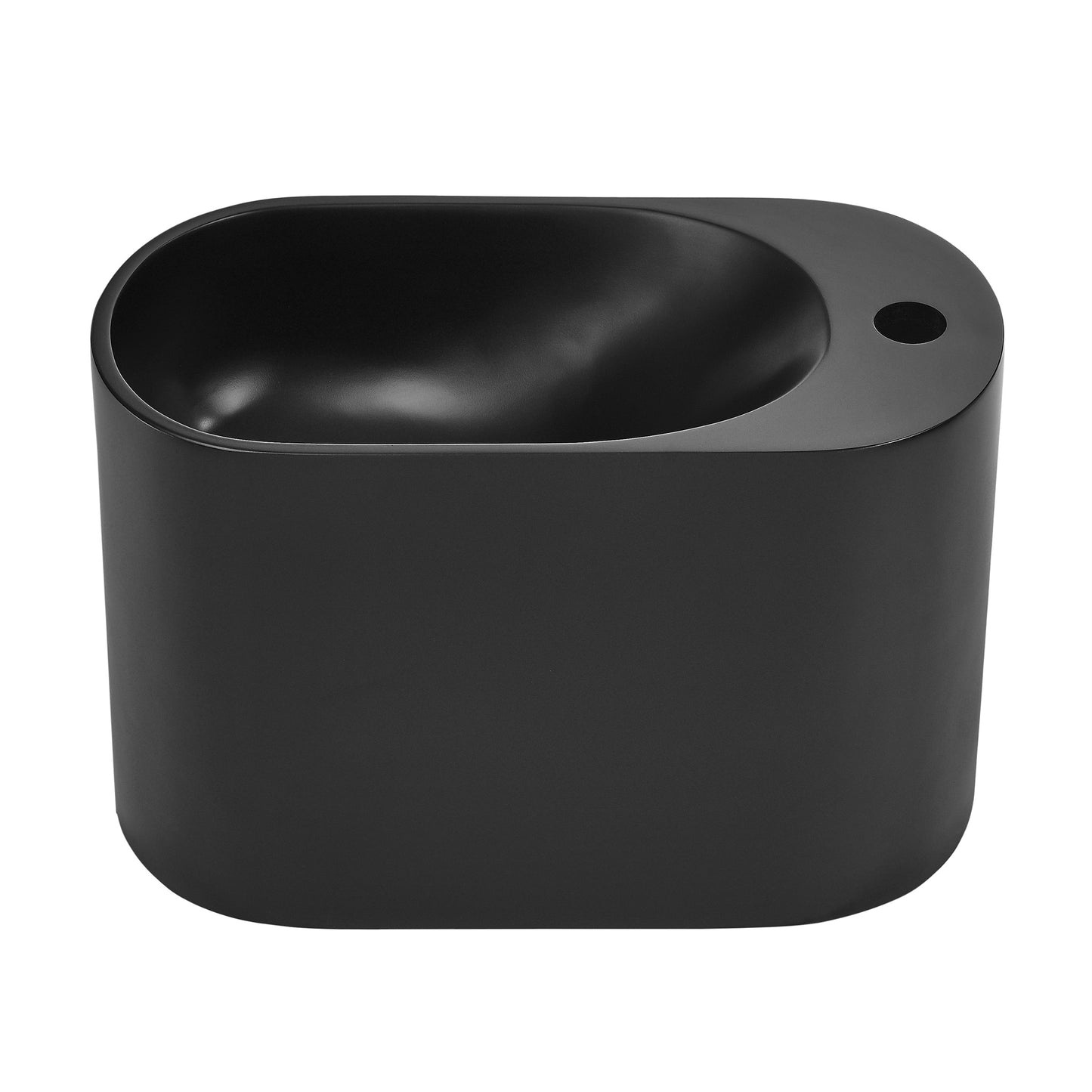 Swiss Madison, Terre 18" Right Side Faucet Wall-Mount Bathroom Sink in Black