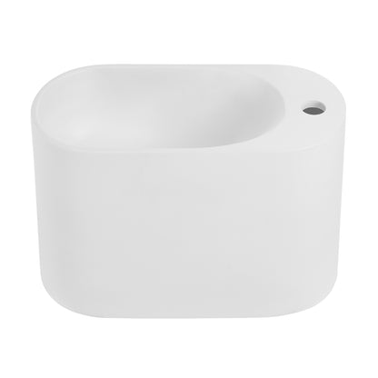 Swiss Madison, Terre 18" Right Side Faucet Wall-Mount Bathroom Sink in White