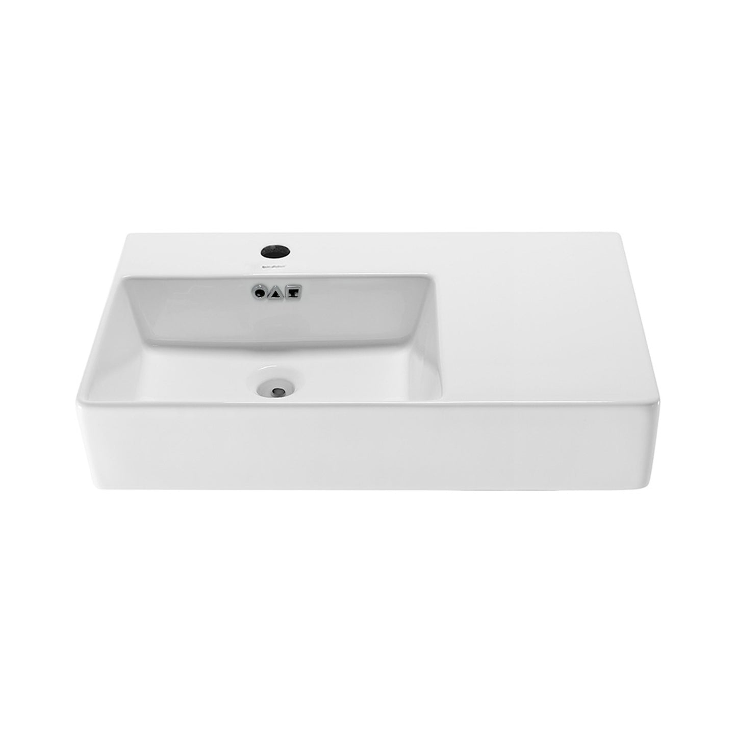 Swiss Madison, St. Tropez 30" Rectangle Wall-Mounted Sink with Left Side Faucet Mount