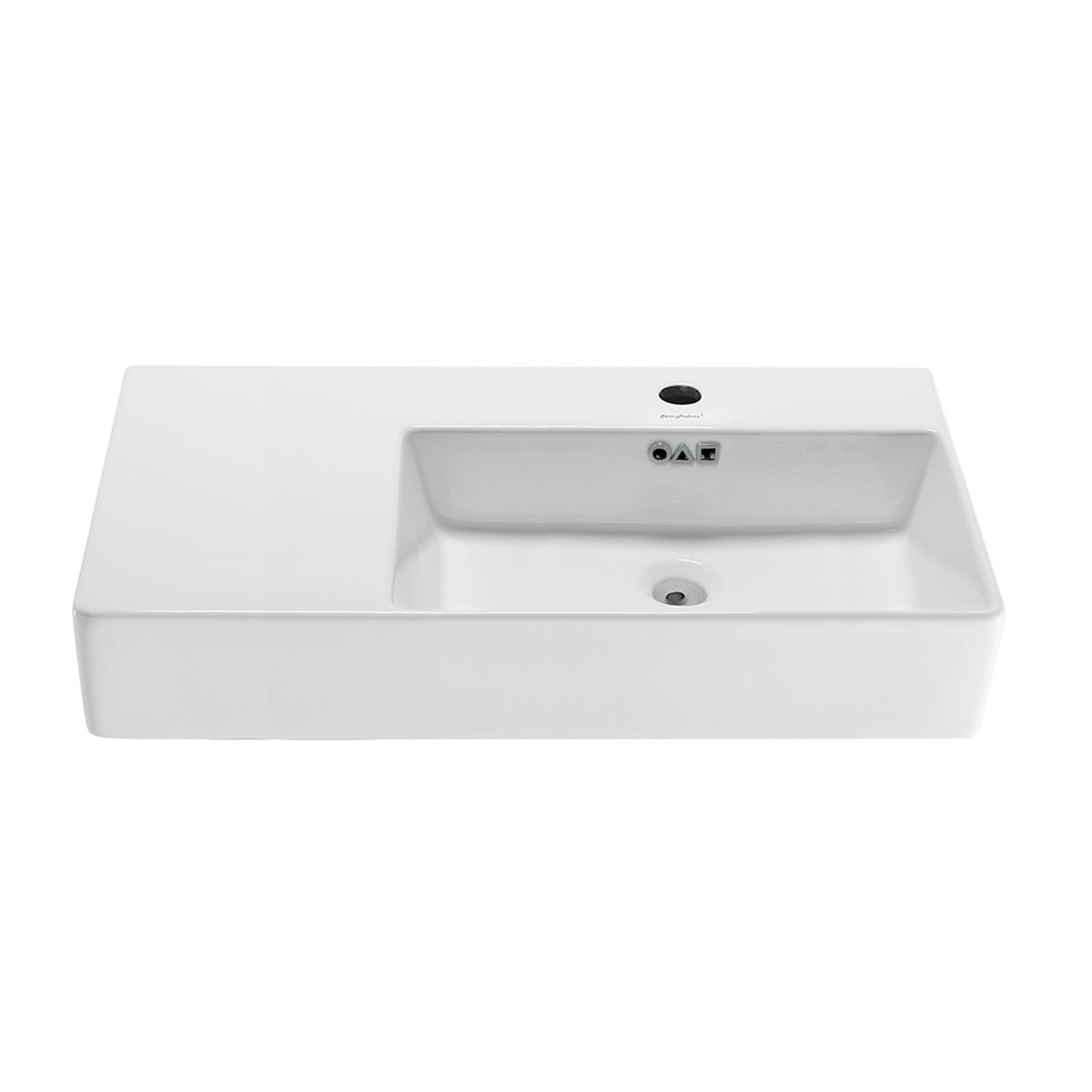 Swiss Madison, St. Tropez 36" Rectangle Wall-Mounted Sink with Right Side Faucet Mount