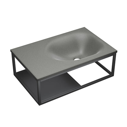 Swiss Madison, Lisse 24" Rectangle Concrete Wall-Mount Bathroom Sink in Dark Grey