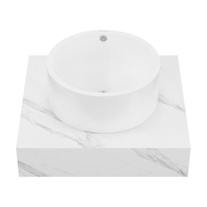 Swiss Madison, Monaco 24" Floating Bathroom Shelf with Vessel Sink in White Marble