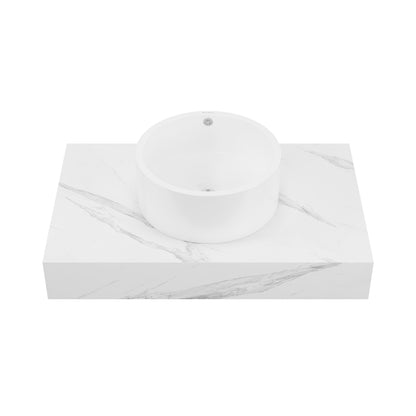 Swiss Madison, Monaco 36" Floating Bathroom Shelf with Vessel Sink in White Marble