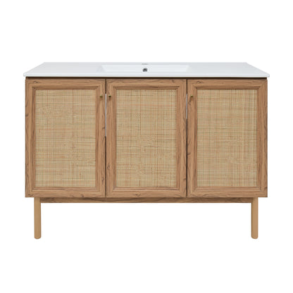 Swiss Madison Classe 48-inch freestanding bathroom vanity in Golden Oak — view 11