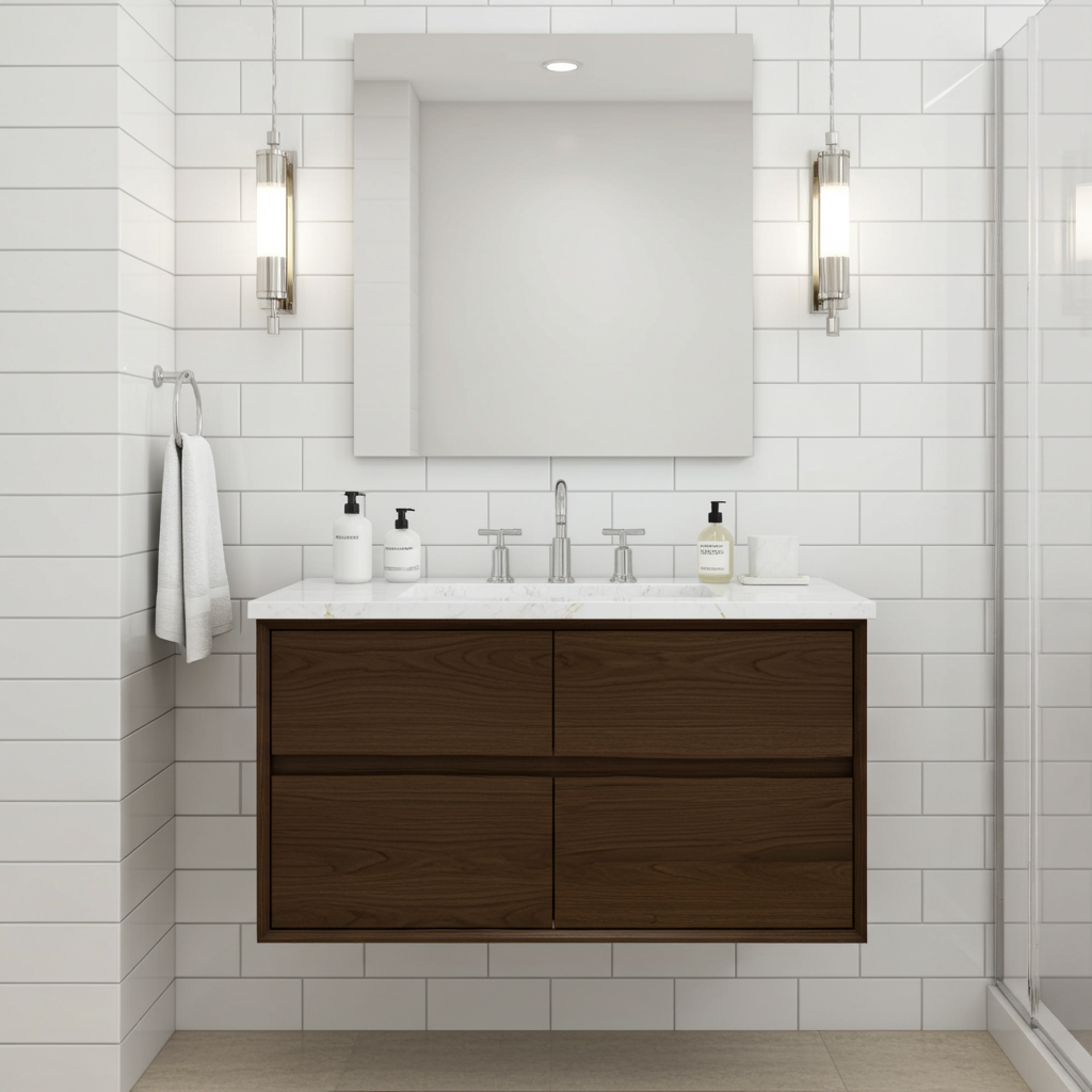 Vanderloc Ventura Two-Drawer Single Bath Floating Vanity