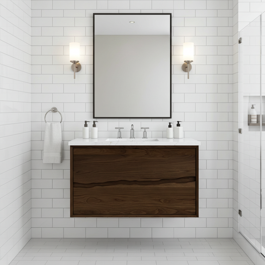 Vanderloc Ventura Two-Drawer Single Bath Floating Vanity (Top and faucet sold separately)