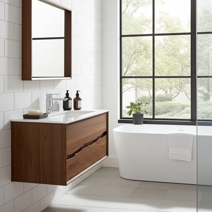 Vanderloc Ventura Two-Drawer Single Bath Floating Vanity With Integrated Countertop