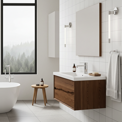 Vanderloc Ventura Two-Drawer Single Bath Floating Vanity With Integrated Countertop