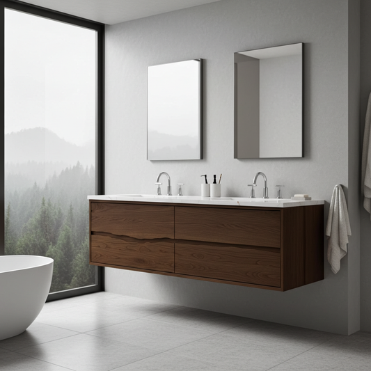 Vanderloc Ventura Four-Drawer Double Bath Floating Vanity (Top and Faucet Sold Separately)