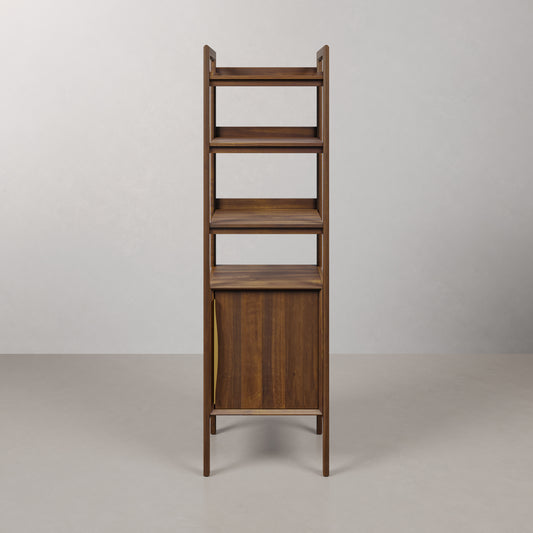 Ferrero 21 in. W x 17 in. D x 72 in. H Brown Walnut Wood Free Standing Linen Cabinet | Water Creation