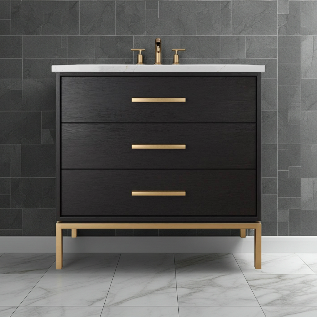 Vanderloc Rift White Oak Three-Drawer Single Bath Vanity