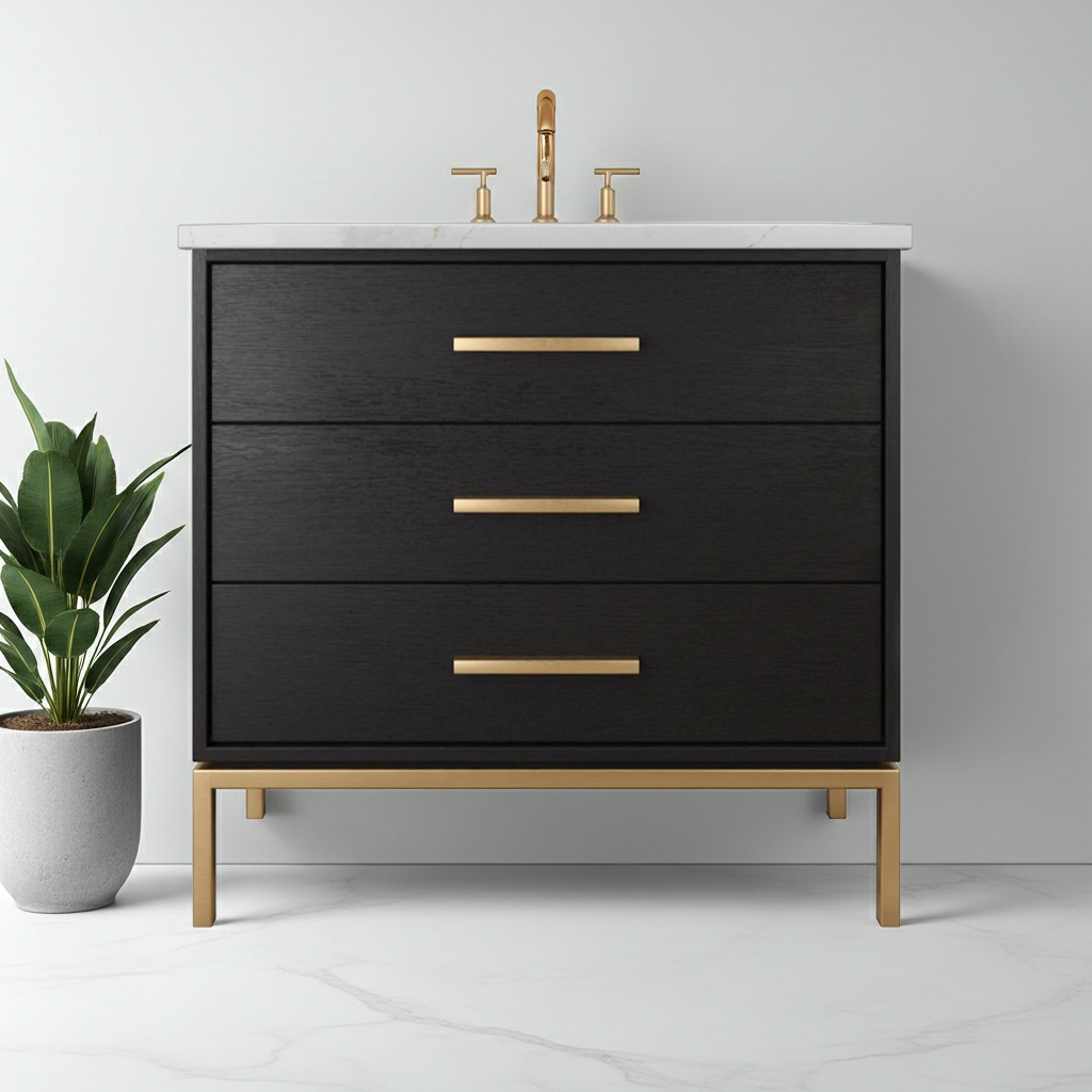 Vanderloc Rift White Oak Three-Drawer Single Bath Vanity