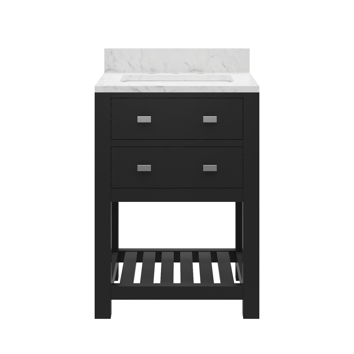 Madalyn 24 in. Vanity in Espresso with Marble Vanity Top in Carrara White | Water Creation