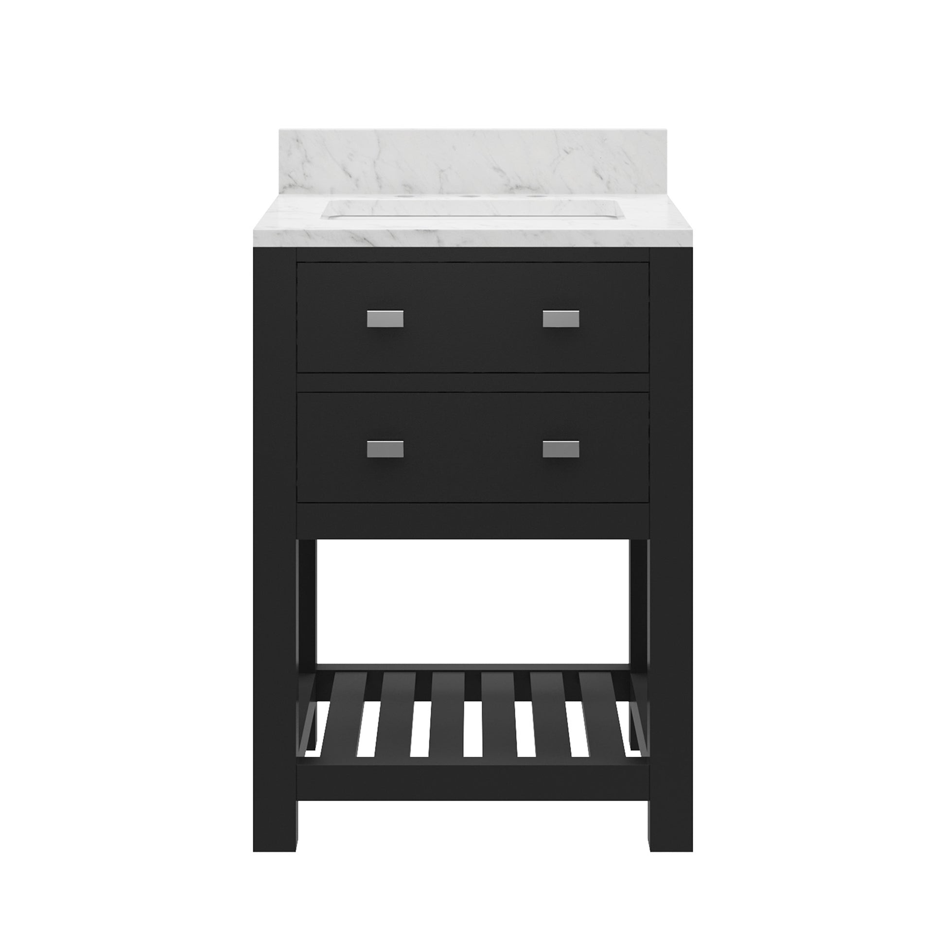 Madalyn 24 in. Vanity in Espresso with Marble Vanity Top in Carrara White | Water Creation