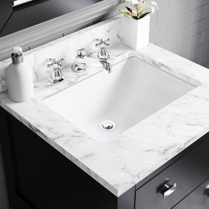 Madalyn 24 in. Vanity in Espresso with Marble Vanity Top in Carrara White | Water Creation