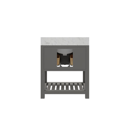Madalyn 30 in. W x 21.5 in. D x 34 in. H Vanity in Cashmere Grey with Marble Vanity Top in Carrara White | Water Creation
