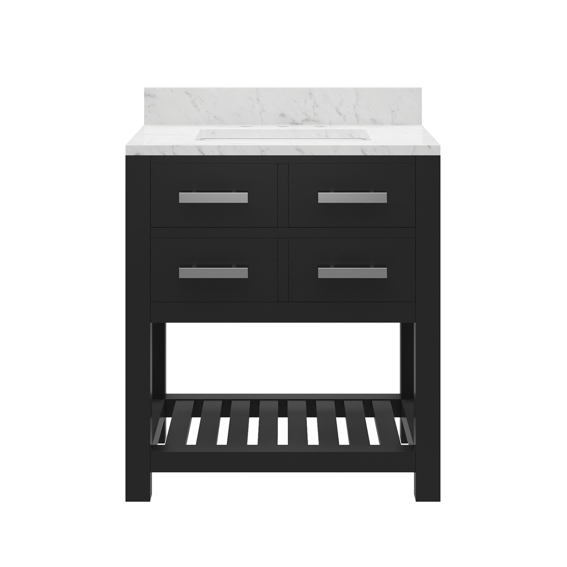 Madalyn 30 in. Vanity in Espresso with Marble Vanity Top in Carrara White | Water Creation