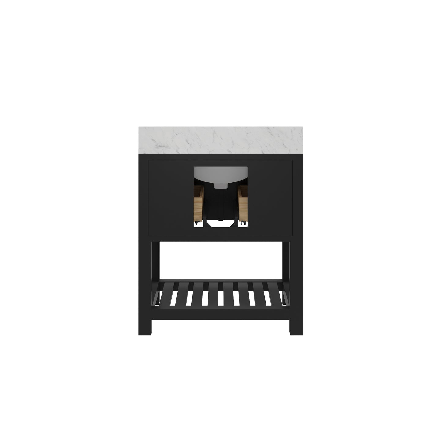 Madalyn 30 in. Vanity in Espresso with Marble Vanity Top in Carrara White | Water Creation