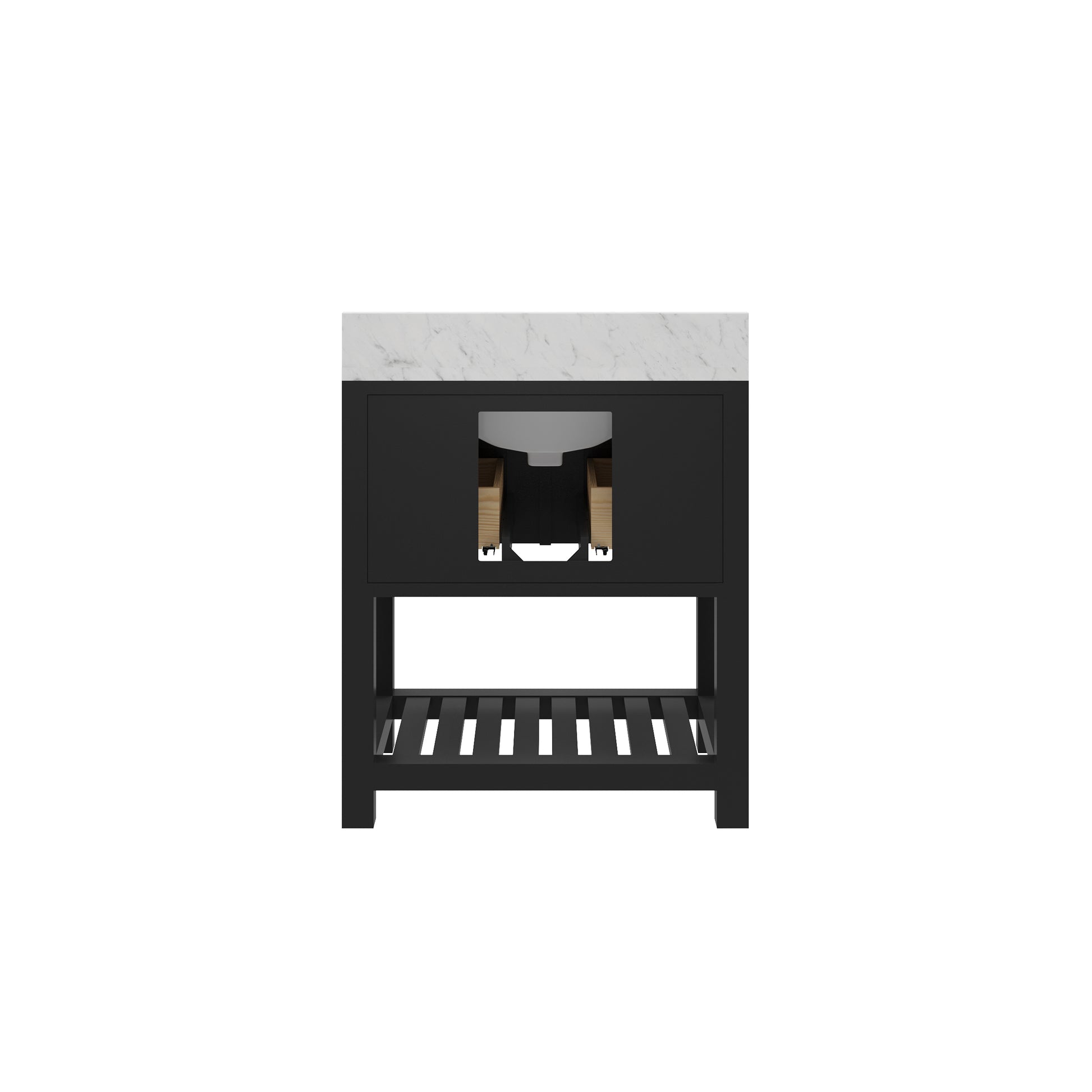 Madalyn 30 in. Vanity in Espresso with Marble Vanity Top in Carrara White | Water Creation