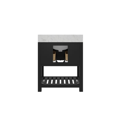 Madalyn 30 in. Vanity in Espresso with Marble Vanity Top in Carrara White | Water Creation