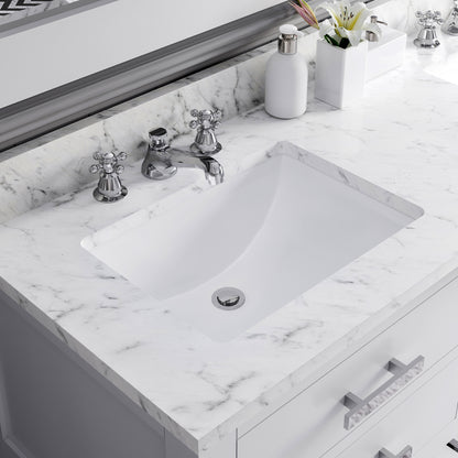 Madalyn 60 in. Vanity in Carrara White with Marble Vanity Top in Carrara White | Water Creation