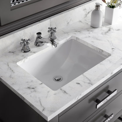 Madalyn 72 in. W x 21.5 in. D x 34 in. H Vanity in Cashmere Grey with Marble Vanity Top in Carrara White | Water Creation