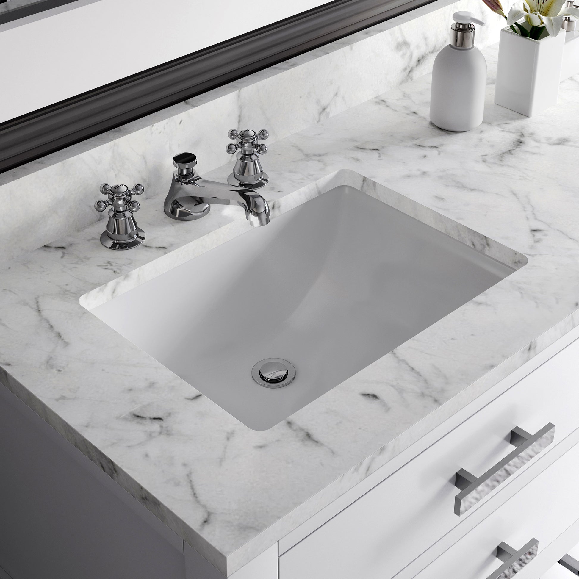Madalyn 72 in. Vanity in Carrara White with Marble Vanity Top in Carrara White | Water Creation