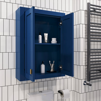 Madison 24 in. W x 33 in. H x 8 in. D Bathroom Storage Wall Cabinet in Monarch Blue | Water Creation