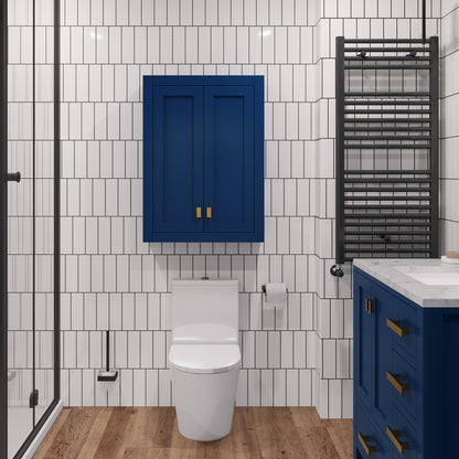 Madison 24 in. W x 33 in. H x 8 in. D Bathroom Storage Wall Cabinet in Monarch Blue | Water Creation